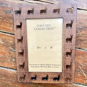 Vintage 90s Dayton Hudson Rustic Copper Deer Photo Frame Taiwan Hunting Lodge